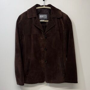 ROOTS Vintage Chocolate Brown Suede Jacket
